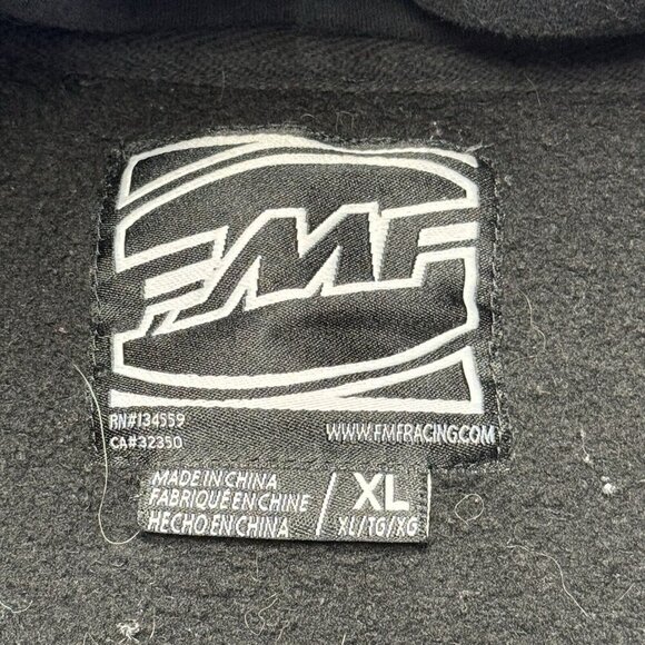 FMF Hoodie Mens XL Black Flying Machine Factory Racing Motocross Sweatshirt - Picture 8 of 10